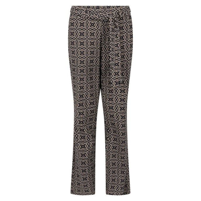 ZOSO Broek Pretty print travel Zwart Camel